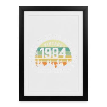 Legendary since 1984, Vintage Edition 1984 Retro - Framed poster (27 × 37 cm) - black - Front