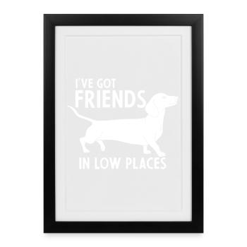 Teckel dans les Basses Places - Affiche encadrée (27 × 37 cm) - noir - Devant