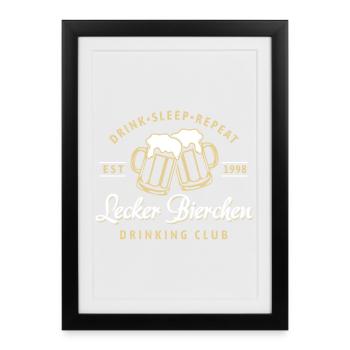 Club de Bière Délicieuse | Bière | Fête des pères - Affiche encadrée (27 × 37 cm) - noir - Devant
