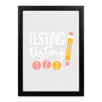 Tester des gribouillis au crayon sur le noir - Affiche encadrée (27 × 37 cm) - noir - Devant