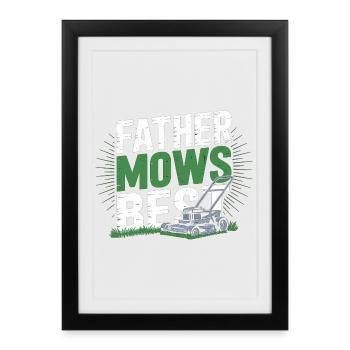 Dad Garden Lawn Mower Saying Gift for Dad - Framed poster (27 × 37 cm) - black - Front