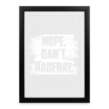 Non, je ne peux pas le jour de la course, amateur de voitures, mécanicien, - Affiche encadrée (27 × 37 cm) - noir - Devant