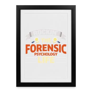 Rockin La vie en psychologie médico-légale - Affiche encadrée (27 × 37 cm) - noir - Devant