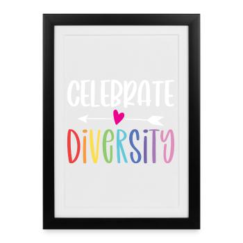 Mois de la Fierté LGBT - Célébrer la diversité - Affiche encadrée (27 × 37 cm) - noir - Devant