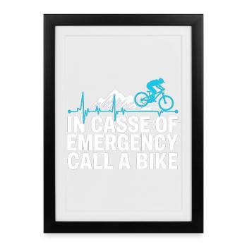 VTT, Descente, Action du cyclisme - Affiche encadrée (27 × 37 cm) - noir - Devant