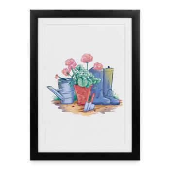 Art décoratif de jardin - Affiche encadrée (27 × 37 cm) - noir - Devant