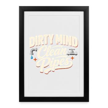 Dirty Thoughts | Sewer cleaning - Framed poster (27 × 37 cm) - black - Front