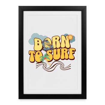 born to surf - Framed poster (27 × 37 cm) - black - Front