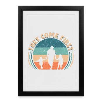 Père célibataire Père célibataire - Affiche encadrée (27 × 37 cm) - noir - Devant
