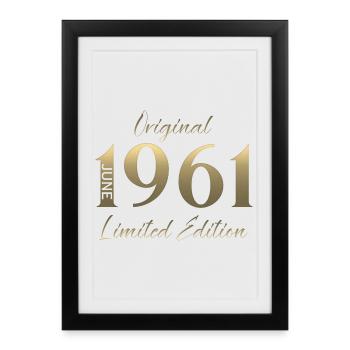 66th Birthday Gift Vintage June Vintage 1961 - Framed poster (27 × 37 cm) - black - Front