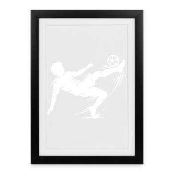 Silhouette de ballon de football en hauteur - Affiche encadrée (27 × 37 cm) - noir - Devant