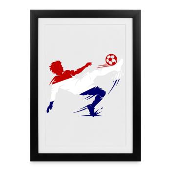 Retournée en pied Football néerlandais - Affiche encadrée (27 × 37 cm) - noir - Devant