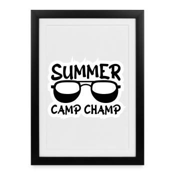 Summer Camp Champ Fun Kids Outdoor Adventure - Framed poster (27 × 37 cm) - black - Front