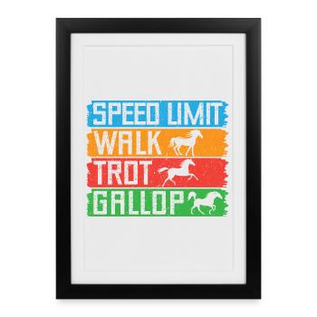Hobby Horse Rider Walk Trot Gallop English Riding - Framed poster (27 × 37 cm) - black - Front