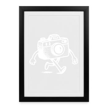 Camera Character Comic Camera Photography - Framed poster (27 × 37 cm) - black - Front