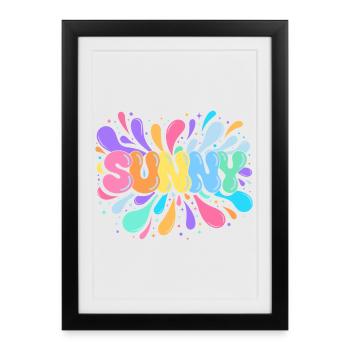 Sunny PopArt Multicolor - Framed poster (27 × 37 cm) - black - Front