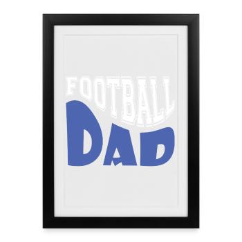 Papa de football fier, cadeau drôle pour fan de sport le jour de match - Affiche encadrée (27 × 37 cm) - noir - Devant