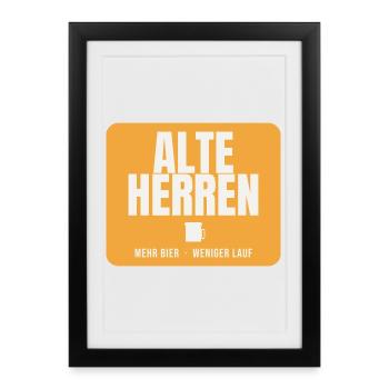 Alte Herren Fußball Bier Humor Amateurliga Verein - Gerahmtes Poster (27 × 37 cm) - Schwarz - Vorne