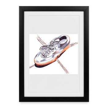 On the go: sketches and strokes of a sneaker - Framed poster (27 × 37 cm) - black - Front