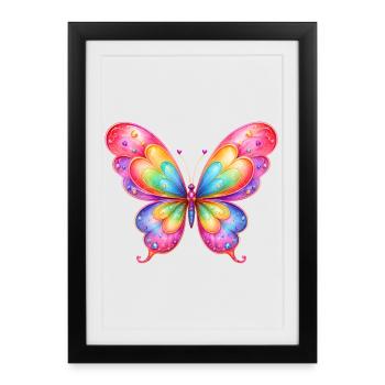 Fantasy Butterfly Illustration - Framed poster (27 × 37 cm) - black - Front