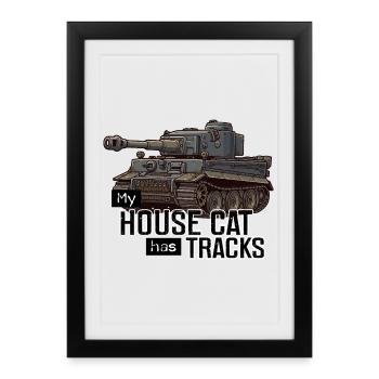 Panzer Tiger I – Mon chat domestique a des traces RCCX - Affiche encadrée (27 × 37 cm) - noir - Devant