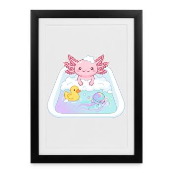 Bathtubs Axolotl - Framed poster (27 × 37 cm) - black - Front
