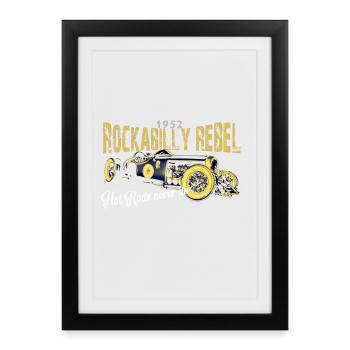 Rockabilly Rebel Design - Framed poster (27 × 37 cm) - black - Front