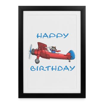 Joyeux anniversaire - Affiche encadrée (27 × 37 cm) - noir - Devant