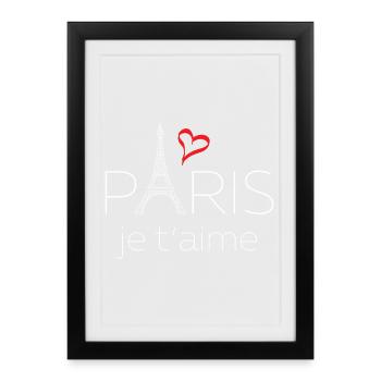 Paris Je T'aime - Affiche encadrée (27 × 37 cm) - noir - Devant