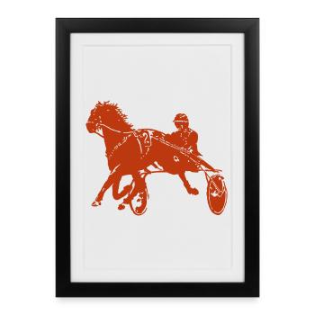 Trotteurs Trot Courses de chevaux - Affiche encadrée (27 × 37 cm) - noir - Devant