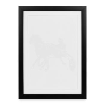 Courses de chevaux de trot - Affiche encadrée (27 × 37 cm) - noir - Devant