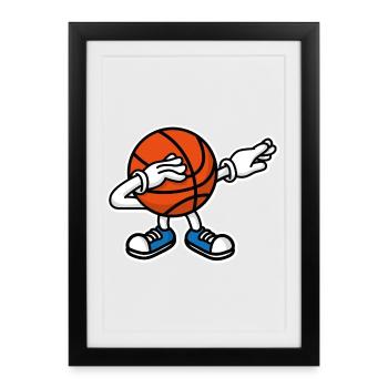 Dab dabbing basketball ball﻿ - Framed poster (27 × 37 cm) - black - Front