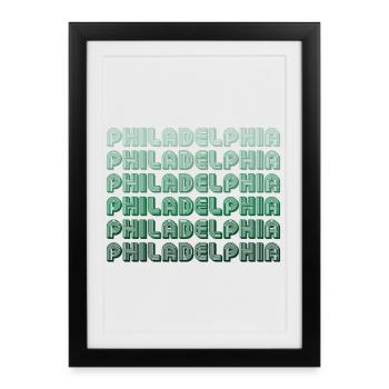 Philadelphia Typography Gradient - Framed poster (27 × 37 cm) - black - Front