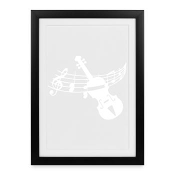 Violon violon - Affiche encadrée (27 × 37 cm) - noir - Devant