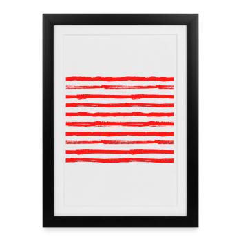 Red, design and contemporary -Kook Art - Framed poster (27 × 37 cm) - black - Front