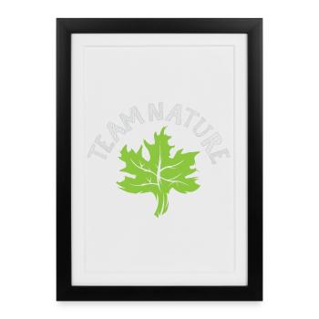 team nature Blatt grün Symbol Logo icon Wald Baum - Gerahmtes Poster (27 × 37 cm) - Schwarz - Vorne