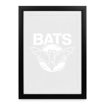 Bats bats symbol bat logo graphic - Framed poster (27 × 37 cm) - black - Front