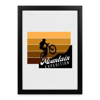 Saut d’expédition en montagne - Affiche encadrée (27 × 37 cm) - noir - Devant