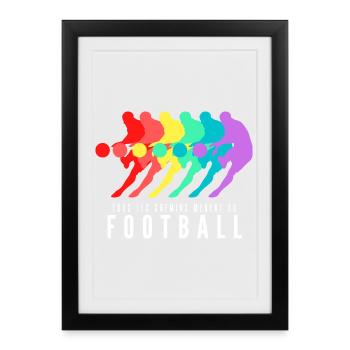 Tous les Chemins Mènent au Football - Affiche encadrée (27 × 37 cm) - noir - Devant