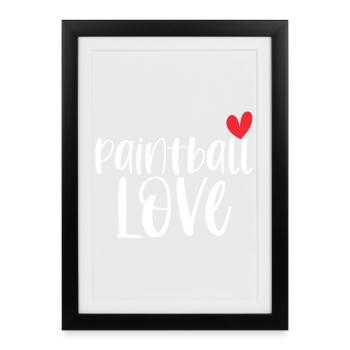 Paintball Love Paintballer Gotcha Cadeau - Affiche encadrée (27 × 37 cm) - noir - Devant
