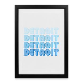 Detroit Gradient Word Sequence - Framed poster (27 × 37 cm) - black - Front