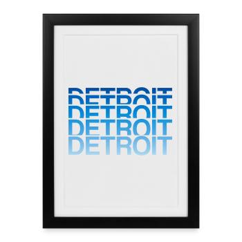 Detroit Gradient Font Block - Framed poster (27 × 37 cm) - black - Front