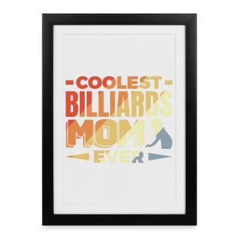Maman Billard - Affiche encadrée (27 × 37 cm) - noir - Devant