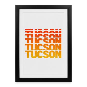 Faute de frappe du bloc de gradient de Tucson - Affiche encadrée (27 × 37 cm) - noir - Devant