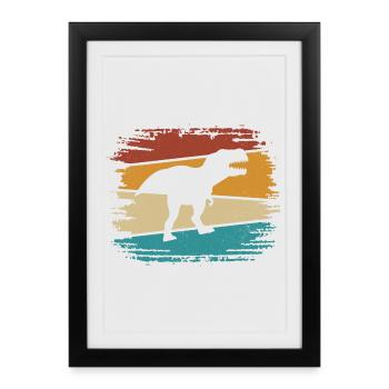 T-Rex - Affiche encadrée (27 × 37 cm) - noir - Devant