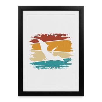 Dino Dinosaur Pteranodon - Framed poster (27 × 37 cm) - black - Front