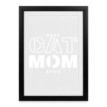 Best Gat Ever Typography Tee - Affiche encadrée (27 × 37 cm) - noir - Devant
