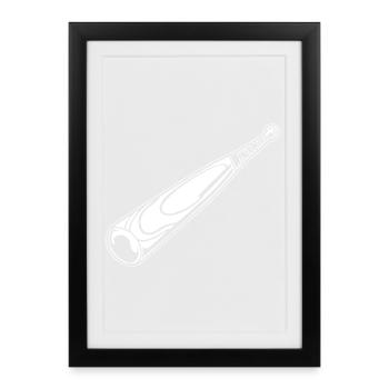 Batte de baseball - Affiche encadrée (27 × 37 cm) - noir - Devant