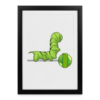 Sucette chenille - Affiche encadrée (27 × 37 cm) - noir - Devant