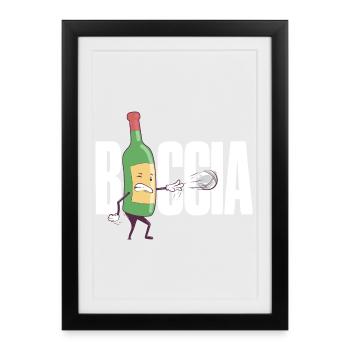 Joueur de boccia Vêtements avec balles de pétanque Boccia - Affiche encadrée (27 × 37 cm) - noir - Devant
